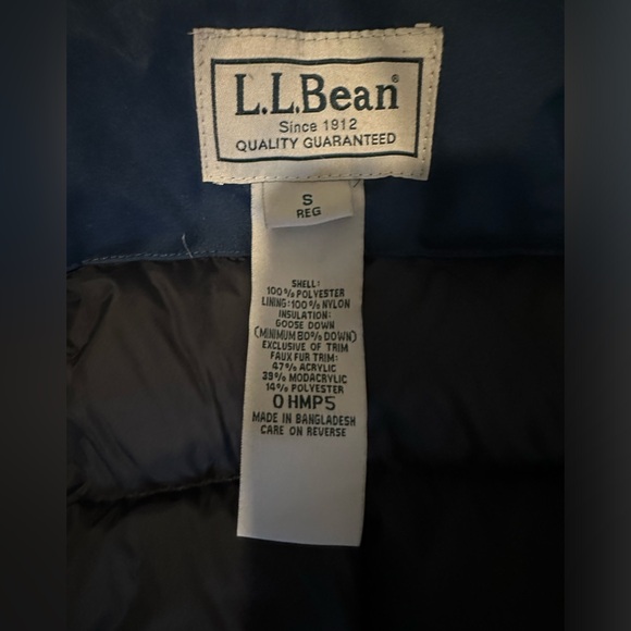 LL Bean Down Parka Baxter Downtek Puffer Jacket with removable Fur Hood Size S - Picture 4 of 14